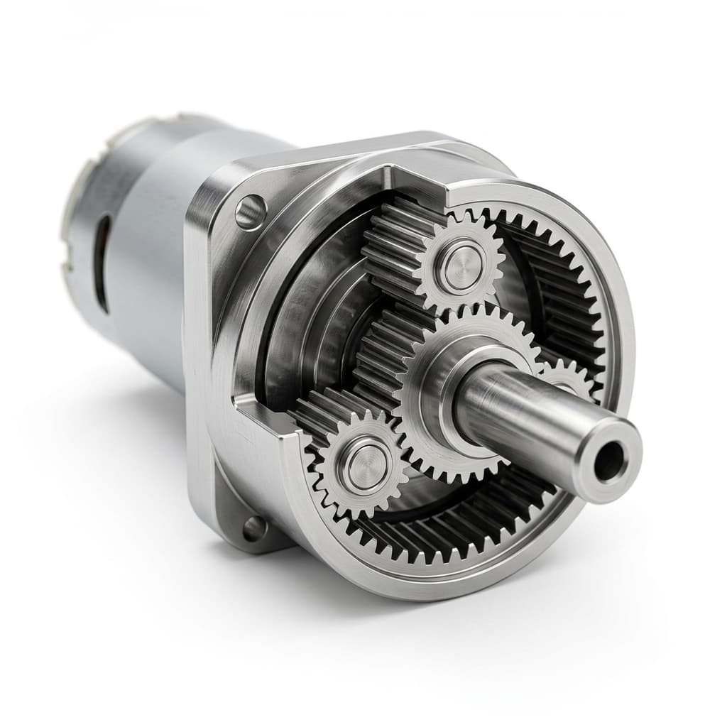 Planetary gear motor sample for cable connector shaft and flange customization